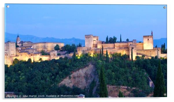 Alhambra Palace Acrylic by John Martin