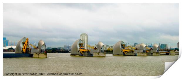 The Thames Flood Barrier, River Thames, London, UK. Print by Peter Bolton