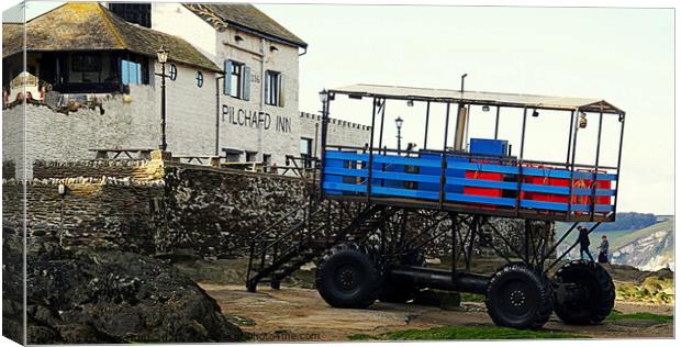 Burgh Island Sea Tractor Canvas Print by Peter F Hunt