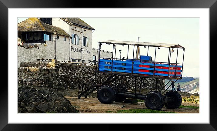 Burgh Island Sea Tractor Framed Mounted Print by Peter F Hunt