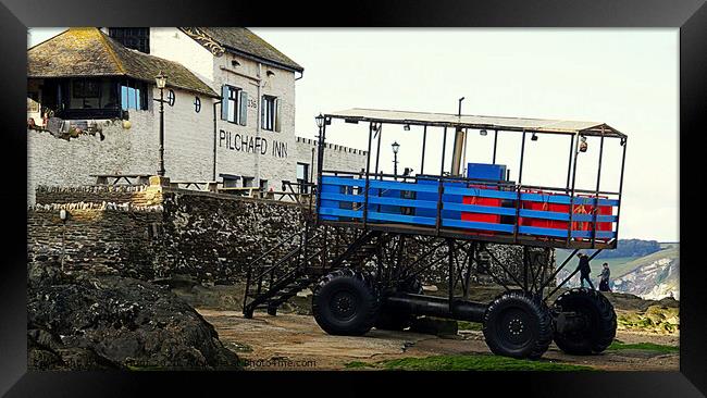 Burgh Island Sea Tractor Framed Print by Peter F Hunt