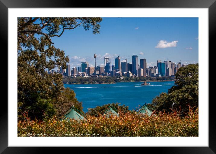 Australia,Sydney Harbour looking over to Circular  Framed Mounted Print by Holly Burgess