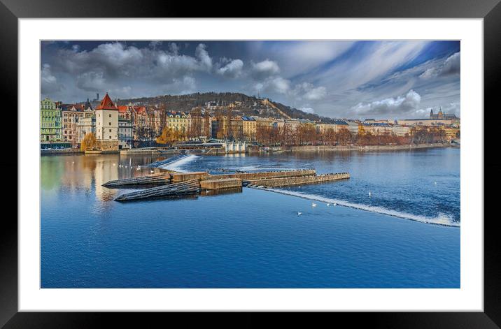 Sitkovsky Weir in Prague Framed Mounted Print by Dave Williams