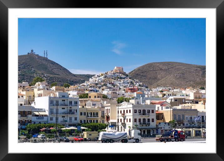 Ermoupolis on the island of Syros. Framed Mounted Print by Chris North