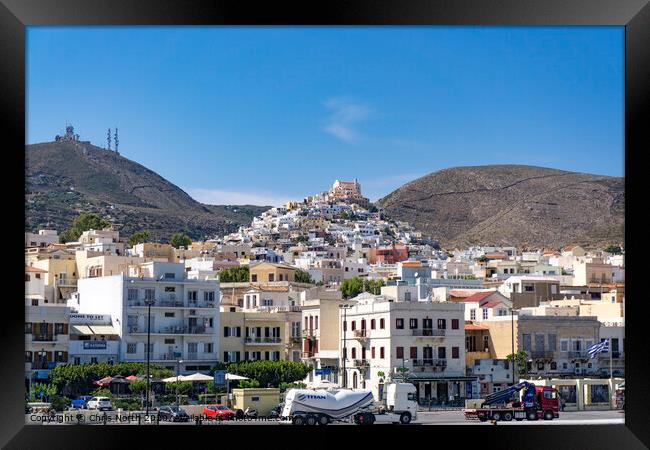 Ermoupolis on the island of Syros. Framed Print by Chris North