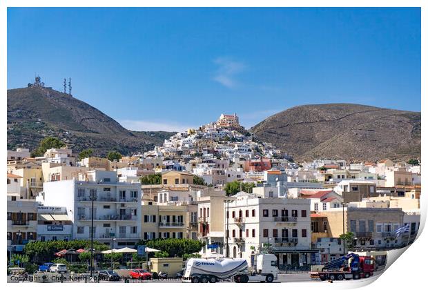 Ermoupolis on the island of Syros. Print by Chris North