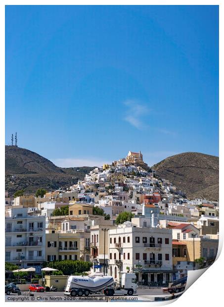 Ermoupolis on the island of Syros. Print by Chris North