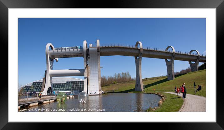 Falkirk wheel, Scotland, fort and Clyde Canal with the grand union  Framed Mounted Print by Holly Burgess