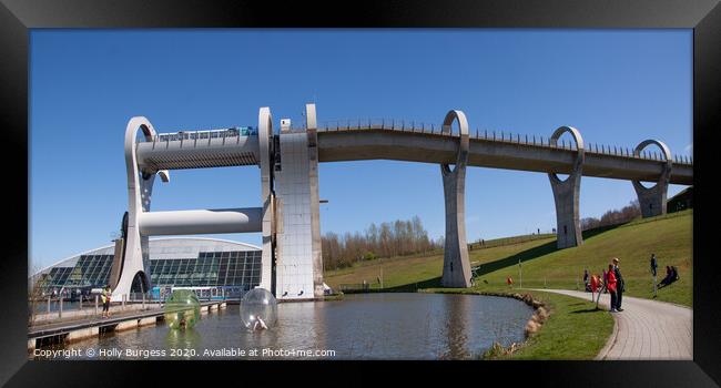 Falkirk wheel, Scotland, fort and Clyde Canal with the grand union  Framed Print by Holly Burgess