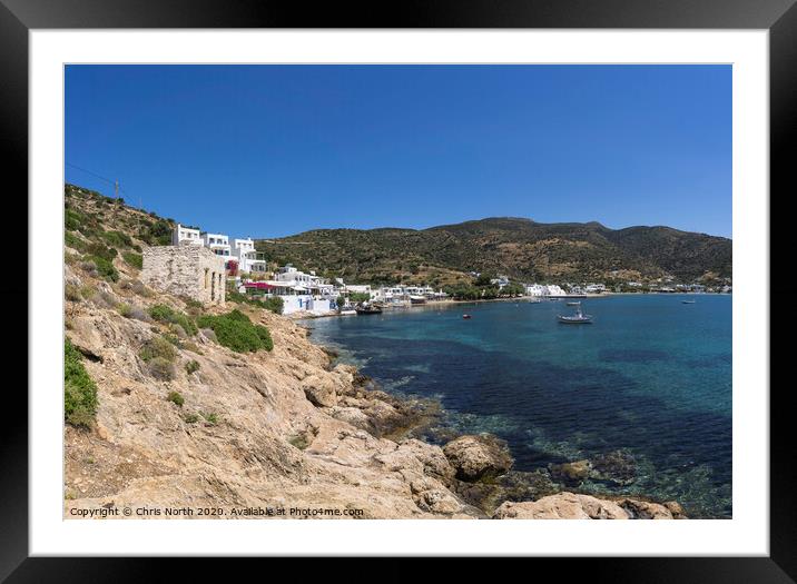 Vathy on the island of Sifnos. Framed Mounted Print by Chris North