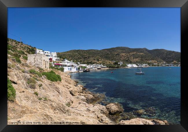 Vathy on the island of Sifnos. Framed Print by Chris North