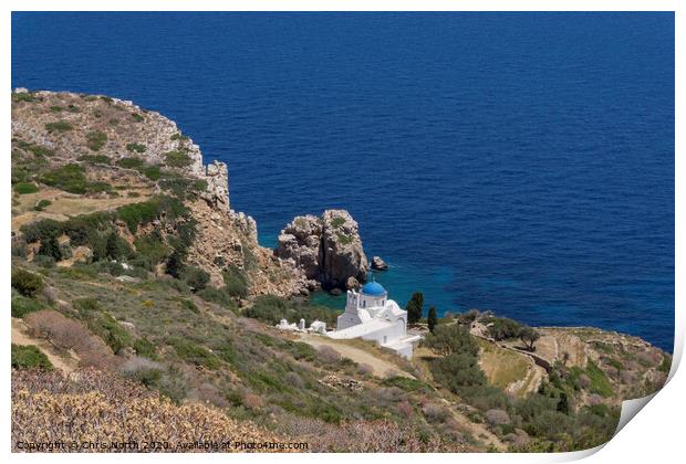 Panagia Poulati Church on the island of Sifnos. Print by Chris North