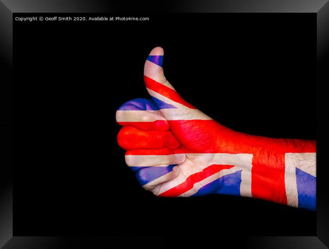 Thumbs up for the United Kingdom Framed Print by Geoff Smith