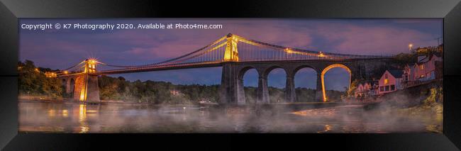 Menai Bridge Panorama Framed Print by K7 Photography
