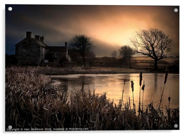 On Winter Pond Acrylic by Alan Jenkinson