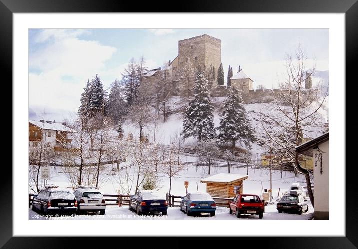The Castle at Fiss Ladis, Austrian Alps Framed Mounted Print by David Mather