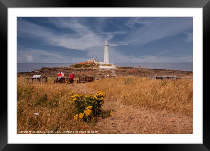 St Marys Light house, North of Whitley bay, Tyne and Wear  Framed Mounted Print by Holly Burgess