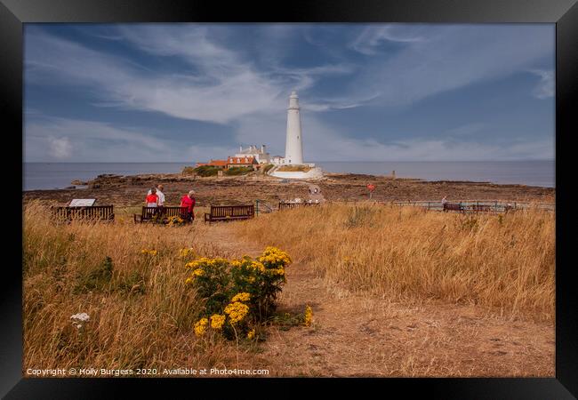 St Marys Light house, North of Whitley bay, Tyne and Wear  Framed Print by Holly Burgess