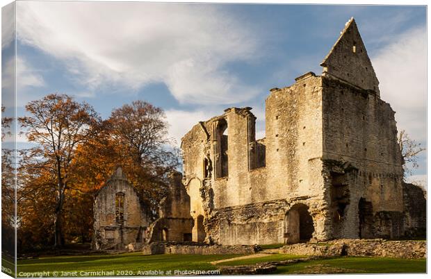 Mystical Ruins of Minster Lovell Canvas Print by Janet Carmichael