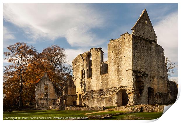 Mystical Ruins of Minster Lovell Print by Janet Carmichael