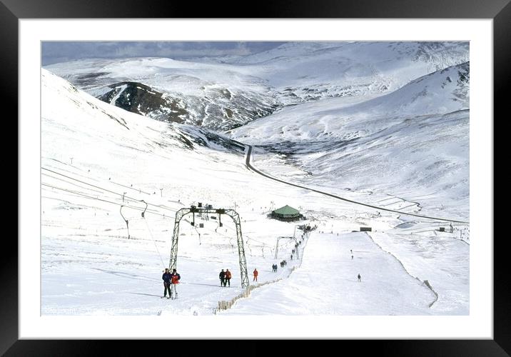 Skiing at Glen Shee, Scotland Framed Mounted Print by David Mather