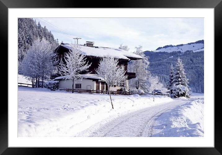 Ski Chalet in the Austrian Alps Framed Mounted Print by David Mather