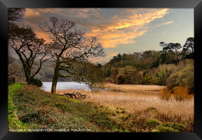 Cornwall Penrose Helston,sunset Framed Print by kathy white