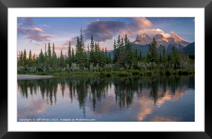 Three Sisters, Canmore Framed Mounted Print by Jeff Whyte