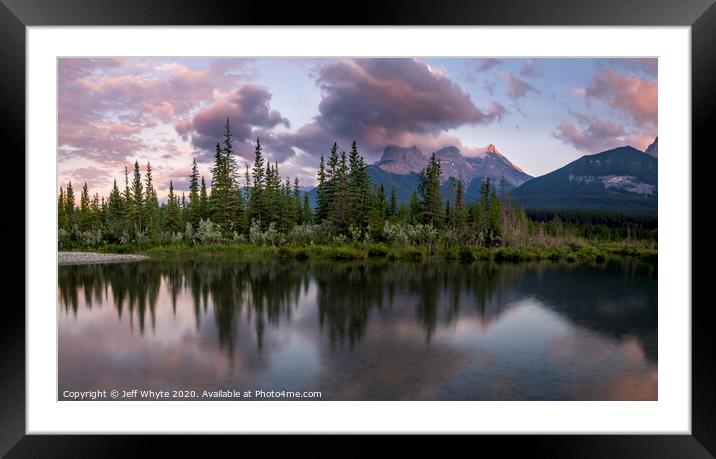 Three Sisters, Canmore Framed Mounted Print by Jeff Whyte