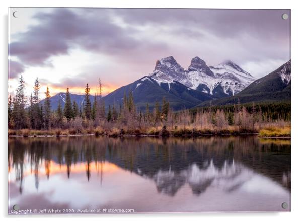 Three Sisters, Canmore Acrylic by Jeff Whyte