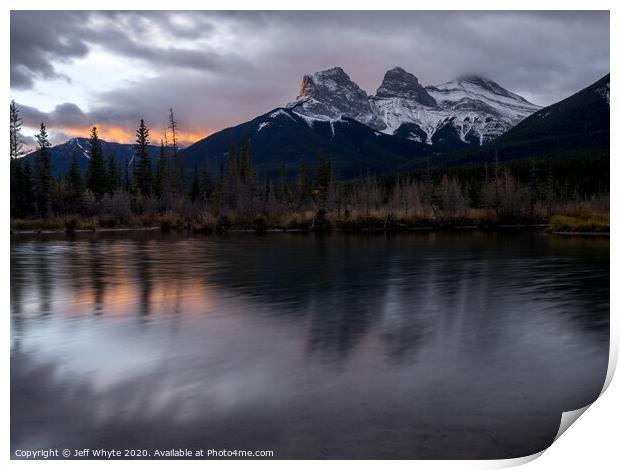 Three Sisters, Canmore Print by Jeff Whyte