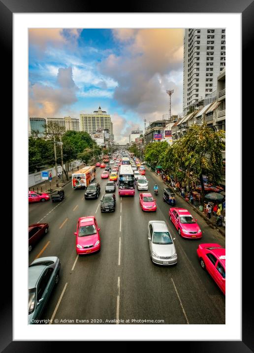Bangkok Street View  Framed Mounted Print by Adrian Evans