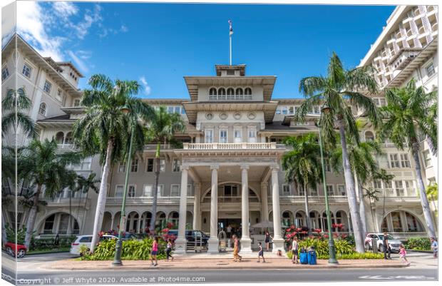 Moana Surfrider  Canvas Print by Jeff Whyte