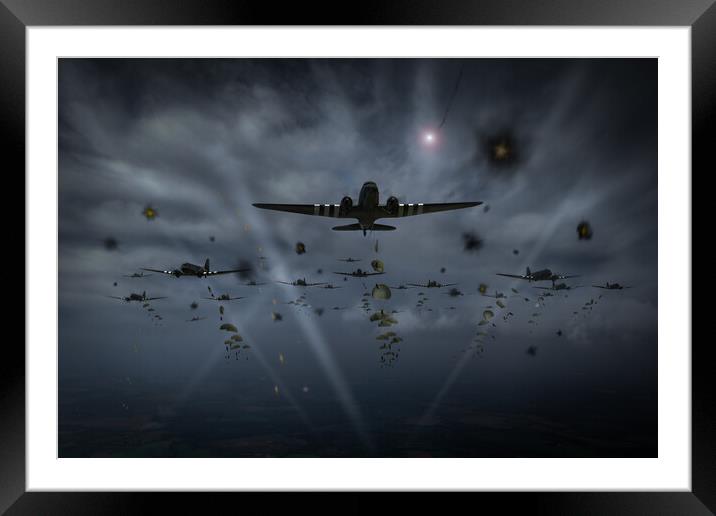 D-Day paratroop Dakotas Normandy invasion Framed Mounted Print by Gary Eason