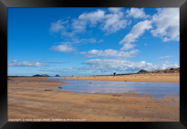 Yellowcraig Beach, East Lothian, Scotland Framed Print by Kasia Design