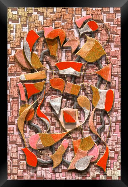 Oars and Rudders (Orange) Framed Print by Mark Sellers