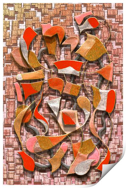 Oars and Rudders (Orange) Print by Mark Sellers