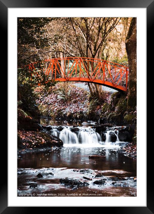 Red Bridge at Gosford Forest  Framed Mounted Print by Jennifer Nelson