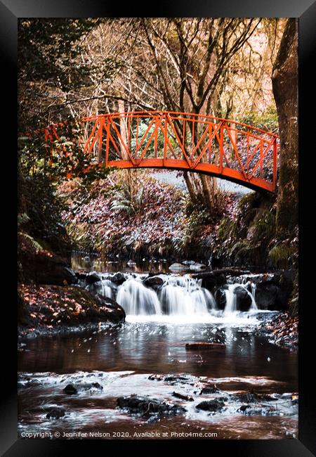 Red Bridge at Gosford Forest  Framed Print by Jennifer Nelson