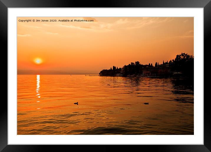 Sirmione Sunset Framed Mounted Print by Jim Jones