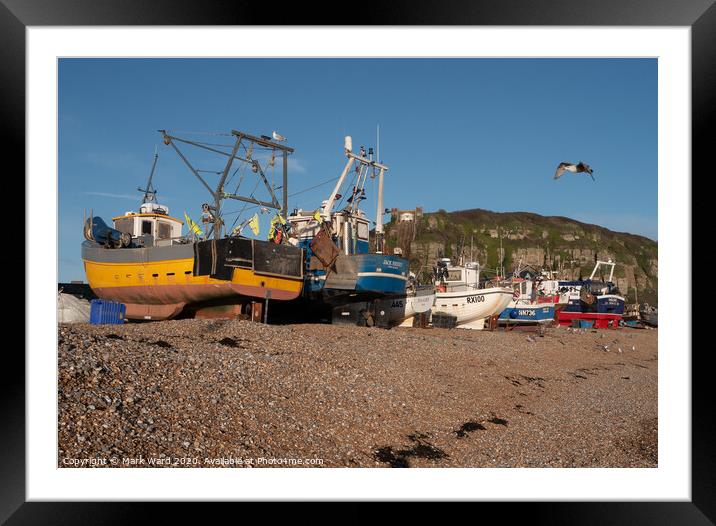 Hastings Fishing Fleet Framed Mounted Print by Mark Ward
