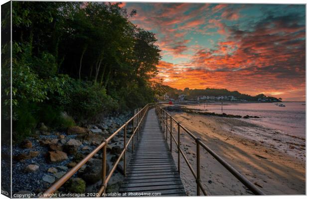 Seagrove Walkway Sunset Canvas Print by Wight Landscapes