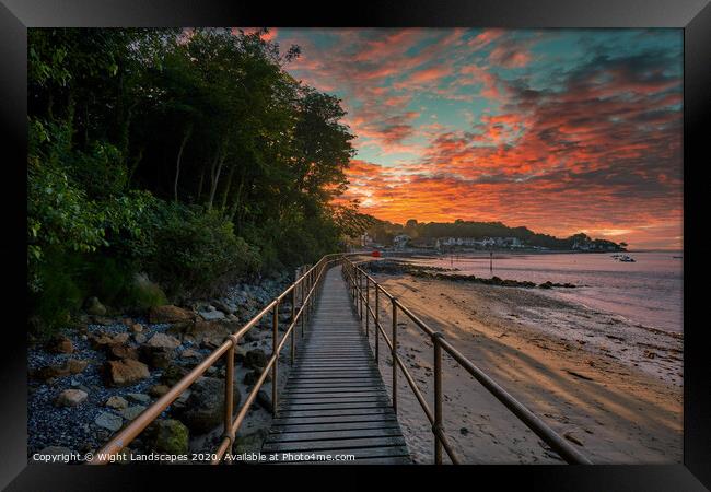 Seagrove Walkway Sunset Framed Print by Wight Landscapes