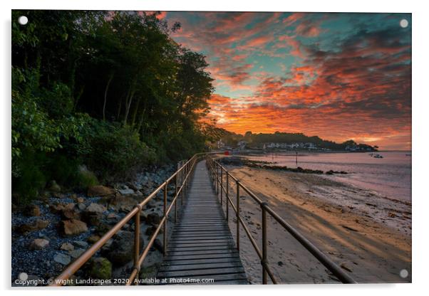 Seagrove Walkway Sunset Acrylic by Wight Landscapes