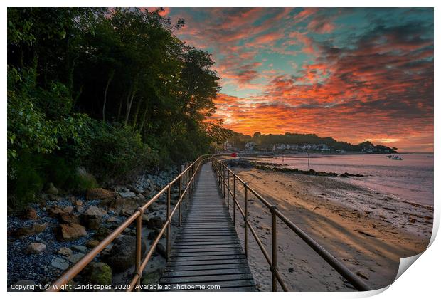 Seagrove Walkway Sunset Print by Wight Landscapes