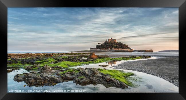 St Michaels Mount and Reflection Framed Print by Heidi Stewart