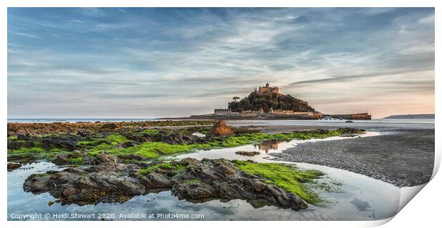 St Michaels Mount and Reflection Print by Heidi Stewart