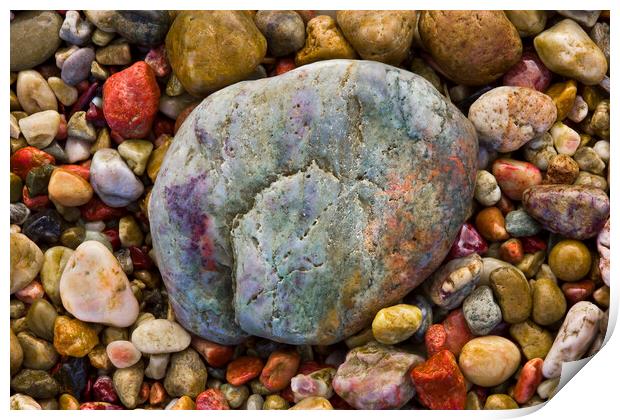 Pebbles On A Welsh Beach Print by Mick Vogel