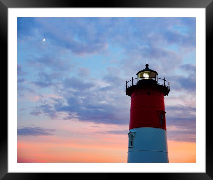 Nauset Lighthouse Sunset Framed Mounted Print by Marianne Campolongo