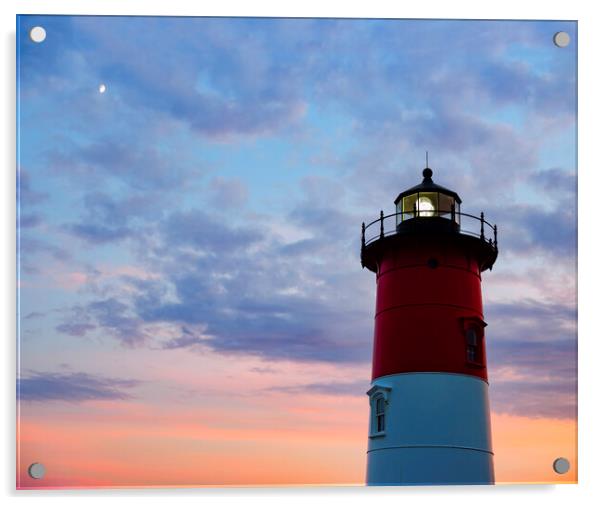 Nauset Lighthouse Sunset Acrylic by Marianne Campolongo